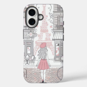 Pariser Mädchen – Süßer Eiffelturm & Café-Straße iPhone 16 Hülle