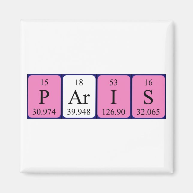 Pariser Magnet für periodische Tabellen (Vorne)