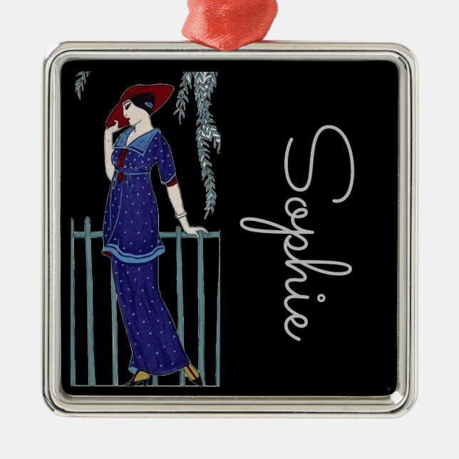 Pariser Mode aus den 20er Jahren Ornament Aus Metall (Vorne)