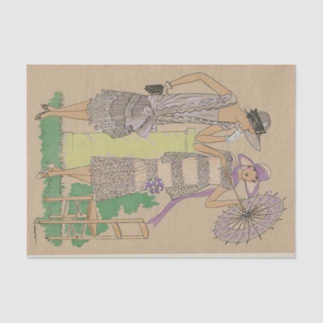 Pariser Mode-Flappers Seidenpapier (Vorderseite)