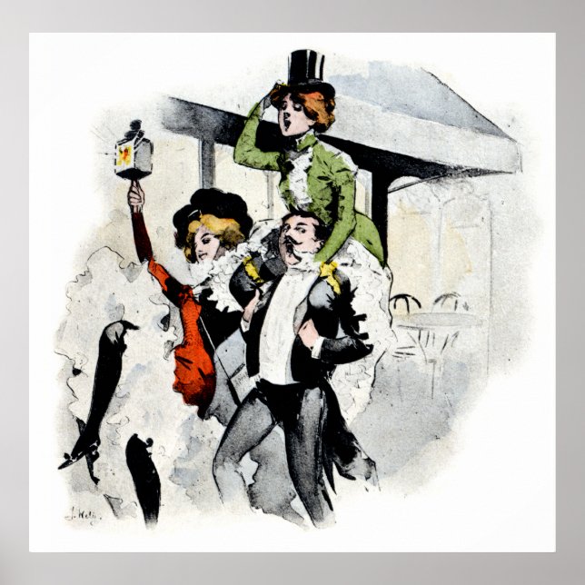 Pariser Nachtleben Nr. 4 Poster (Vorne)