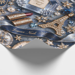 Pariser Navyblau-Weihnachten Geschenkpapier