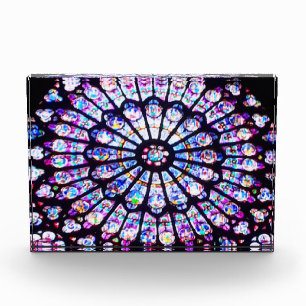 Pariser Notre-Dame-Buntglas - Das Rose-Fenster Fotoblock