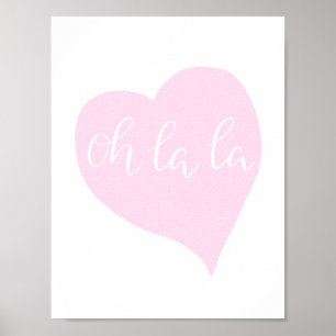 Pariser oh La-Lachic-Girly Rosen-niedliches Herz Poster