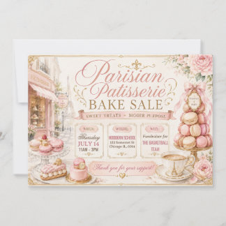 Pariser Patisserie-Backverkauf Einladung