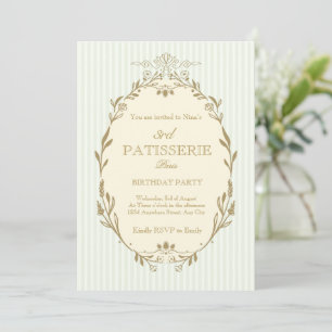 Pariser Patisserie französischer vintage-geburtsta Einladung