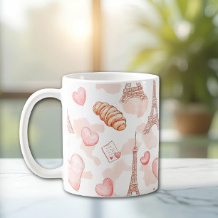 Pariser Romantik Valentinstag Kaffeetasse
