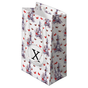 Pariser romantischer Lila Eiffelturm Schmetterling Kleine Geschenktüte