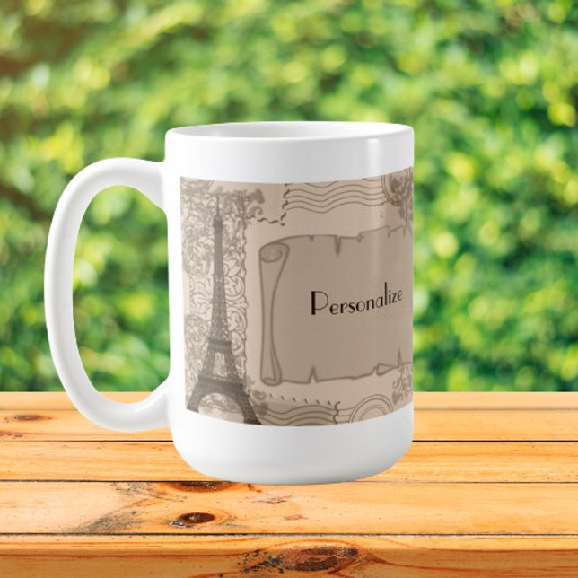 Pariser Sepia-Kaffeetasse Kaffeetasse (Parisian Sepia Coffee Mug)