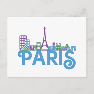 Pariser Skyline Postkarte