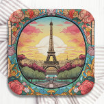Pariser Sonnenuntergang Eifel Tower Paris Französi Pappteller<br><div class="desc">Die Teller des hellen Pariser Sonnenuntergang Eifel Tower Paris France Blumenpapier im Pariser Deko-Stil mit dem Eifelturm in einem kühlen Blumenrahmen. Erstellt von Evco Studio www.zazzle.com/store/evcostudio</div>