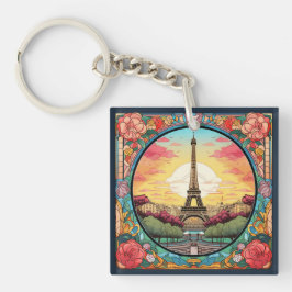 Pariser Sonnenuntergang Eifel Tower Paris Französi Schlüsselanhänger