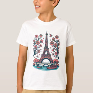 Pariser Souvenir Eiffelturm Paris Kirschbaum T-Shirt
