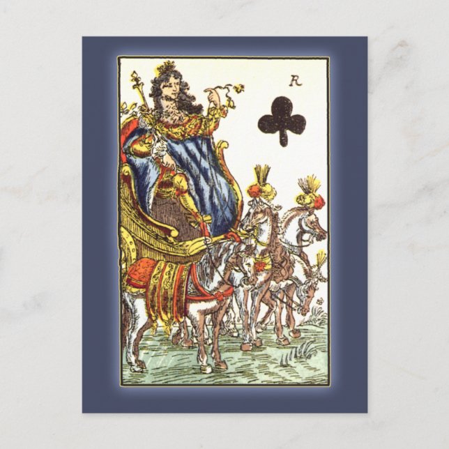 Pariser Spielkarte, 17. Jahrhundert Postkarte (Vorderseite)