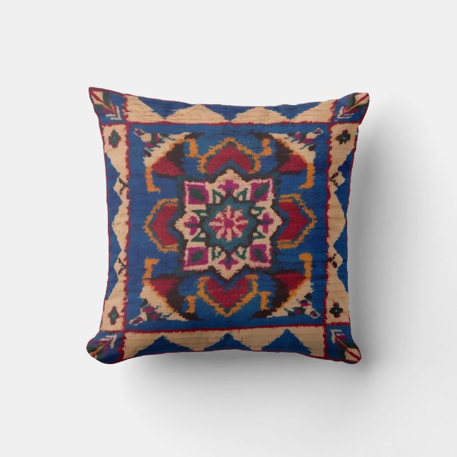 Pariser Stil mit blauen Kilim-Kissen: Chic Kissen (Vorderseite)