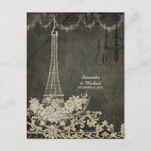 Pariser stilvolle Hochzeit UAWG Kreide-Vintage RSVP Karte