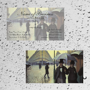 Pariser Straße im Regen von Gustave Caillebotte Visitenkarte