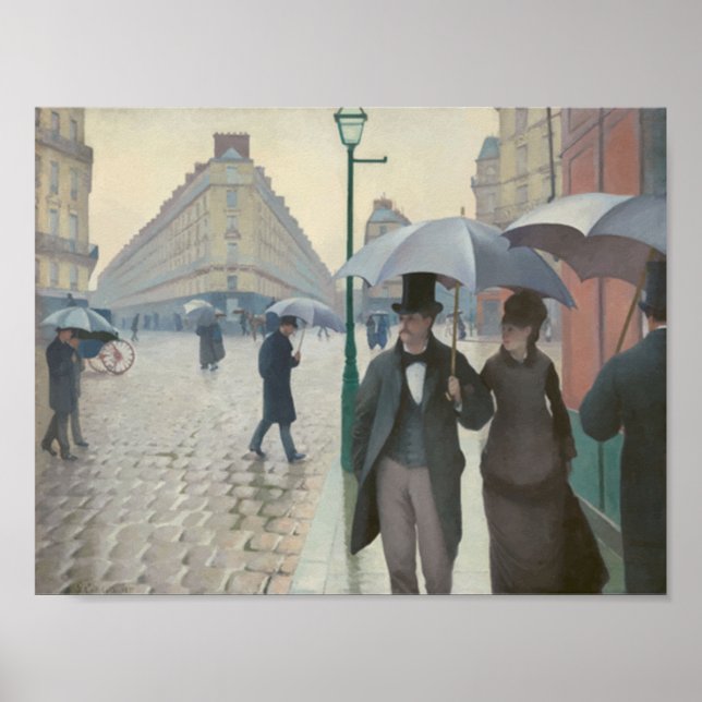 Pariser Straße in Rainy Weather Poster (Vorne)