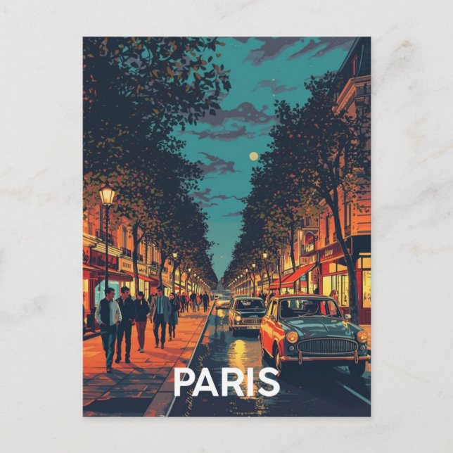 Pariser Straßen Postkarte (Vorderseite)