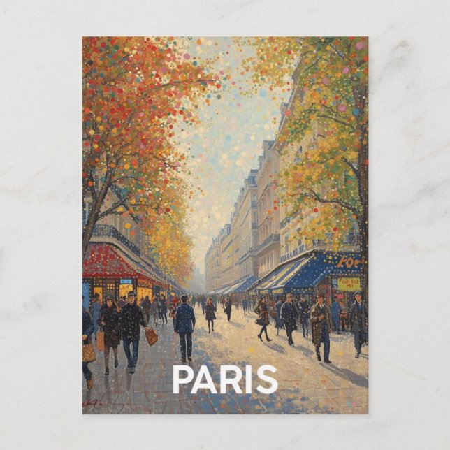 Pariser Straßen Postkarte (Vorderseite)