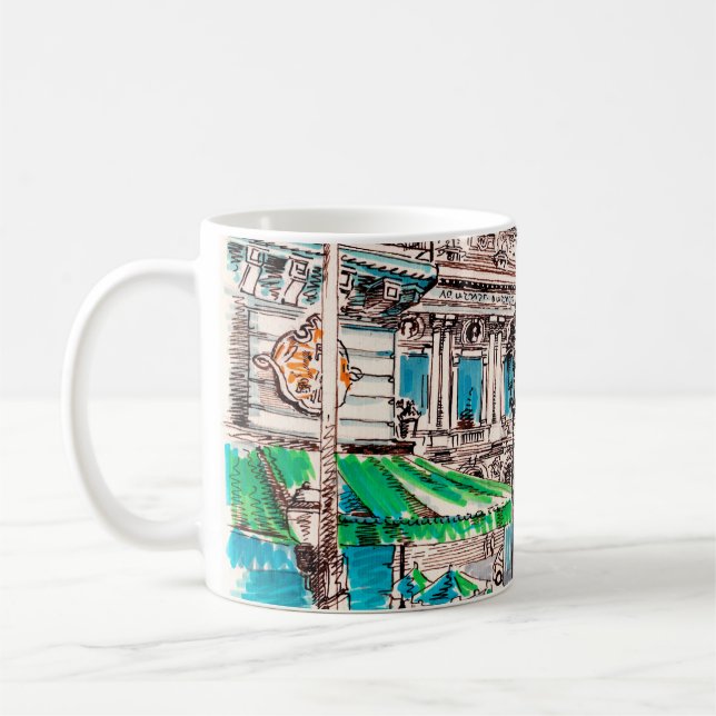  Pariser Straßenansicht des Theaters Wicked cafe p Kaffeetasse (Links)