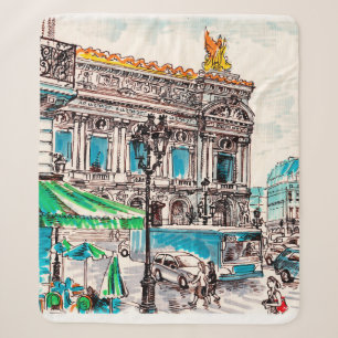 Pariser Straßenansicht des Theaters Wicked cafe p Sherpadecke