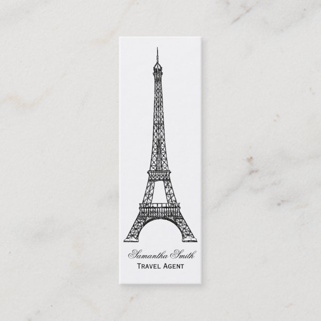 Pariser Thema-Eiffel-Turm-Reise-Agent dünn Mini Visitenkarte (Vorderseite)