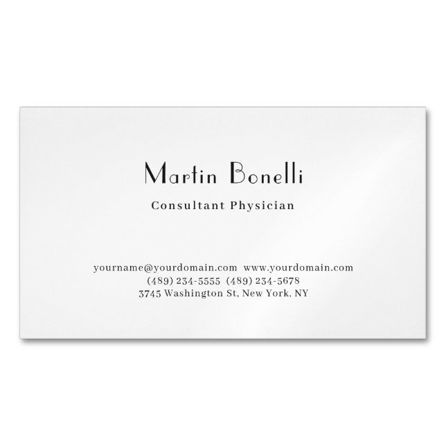 Pariser Trendy Minimalistisch Consultant Arzt Magnetische Visitenkarte (Vorderseite)