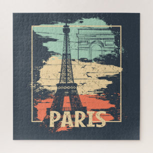 Pariser Typografie: abstraktes Eiffel-Turm-Plakat.