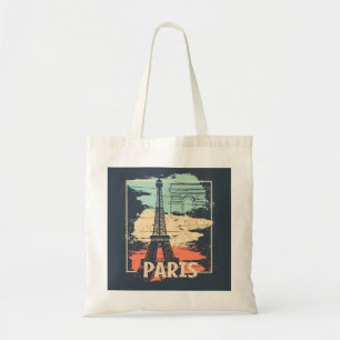 Pariser Typografie: abstraktes Eiffel-Turm-Plakat. Tragetasche