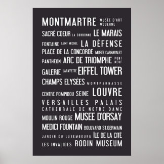 Pariser typografie, grau poster