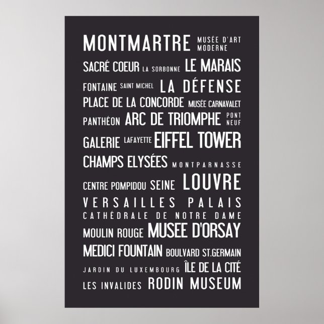Pariser typografie, grau poster (Vorne)