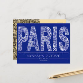 Pariser Typografie-Karten-Postkarte Moderne Reise Postkarte