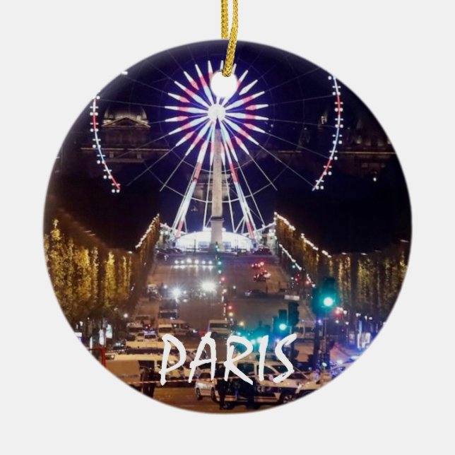 Pariser Urlaub Landschaftliches Weihnachtsfest Keramik Ornament (Vorne)