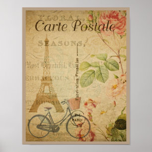 Pariser Vintage mit Eiffelturm Poster
