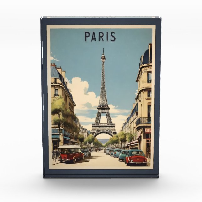 Pariser Vintage-Poster Fotoblock (Vorderseite)