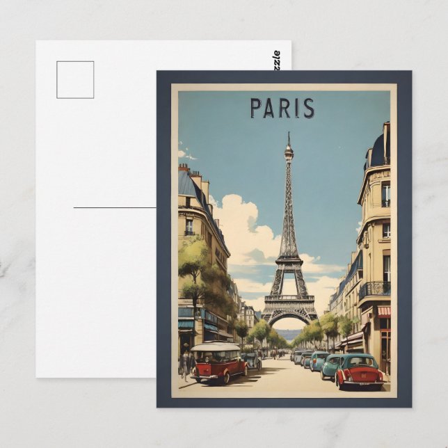 Pariser Vintage-Poster Postkarte (Vorne/Hinten)