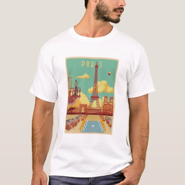 Pariser Vintage-Poster T-Shirt (Vorderseite)