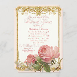 Pariser Vintage Rose Manor House Probe Abendessen Einladung