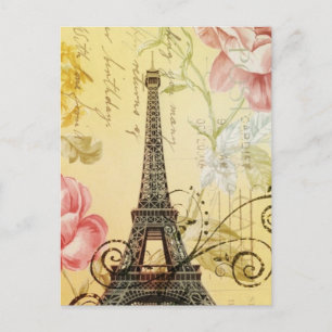 Pariser Vintager Pariser Eiffelturm Postkarte
