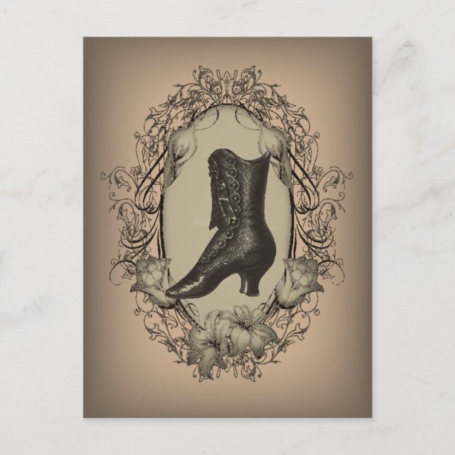 Pariser Vintager Viktorianischer Schuhretro Postkarte (Vorderseite)