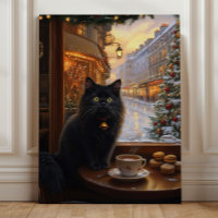 Pariser Weihnachtskatze – Whimsical Black Cat Café