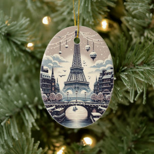 Pariser Wintereleganz - Weihnachten in der Stadt Keramik Ornament