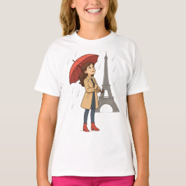 Pariser Wunder" – Dziewczyna z parasolką pod Wież T-Shirt