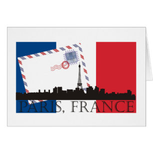 Parisflagge und -Skyline