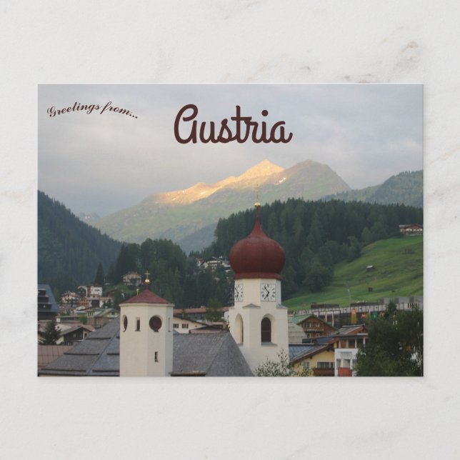 Parish Church of St. Anton am Arlberg Austria Postkarte (Vorderseite)