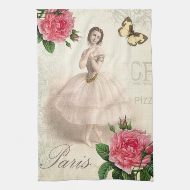 Parisian Ballerina Geschirrtuch (Vertikal)