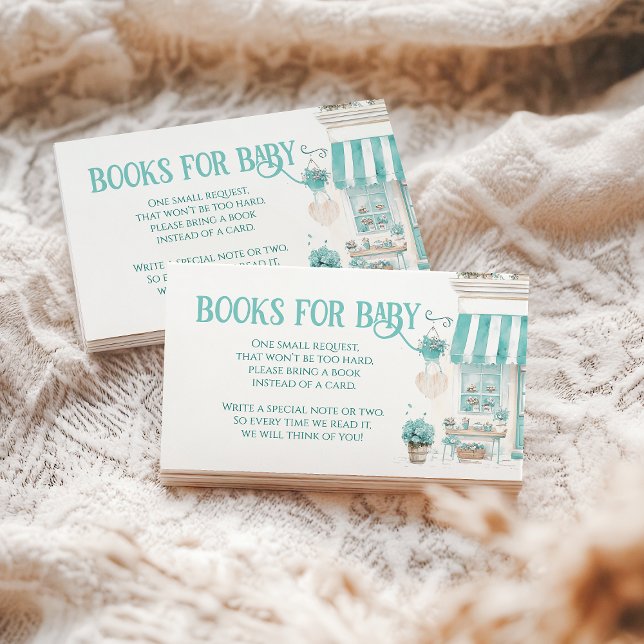 Parisian Café Bonjour Bebe Baby Shower Book Begleitkarte (Von Creator hochgeladen)