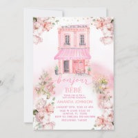 Parisian Café Pink Floral Baby Shower