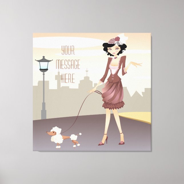 Parisian Girl Wrapped Canvas Leinwanddruck (Vorderseite)